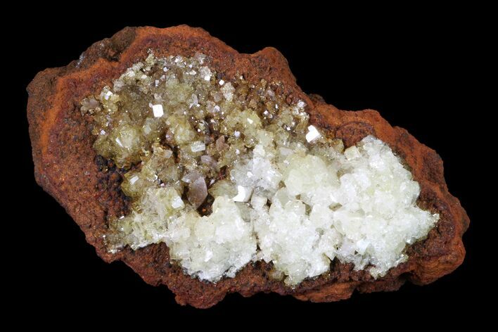 Gemmy, Adamite Crystals With Calcite - Ojuela Mine, Mexico #155314